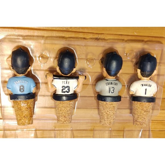 Set Of 4 Tampa Bay Rays 2008 Post Season Commemorative Wine Bottle Stopper NIB - Picture 4 of 10